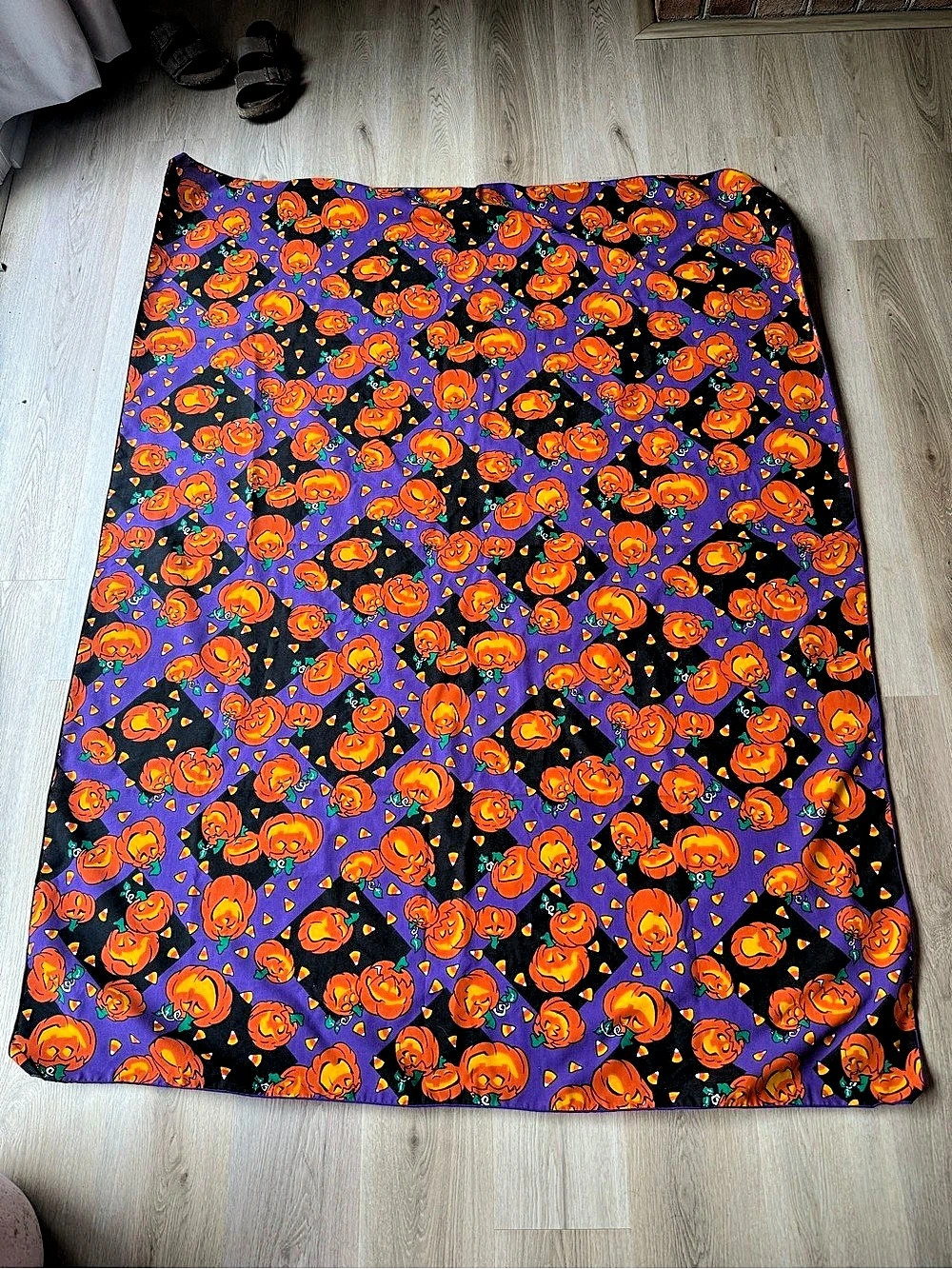 Halloween Pumpkin Tablecloth in Purple & Black